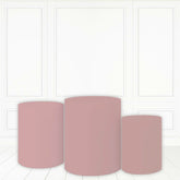 Lofaris Frosted Rose Pink Cylinder Cover Printed Fabric Pillar Wrap